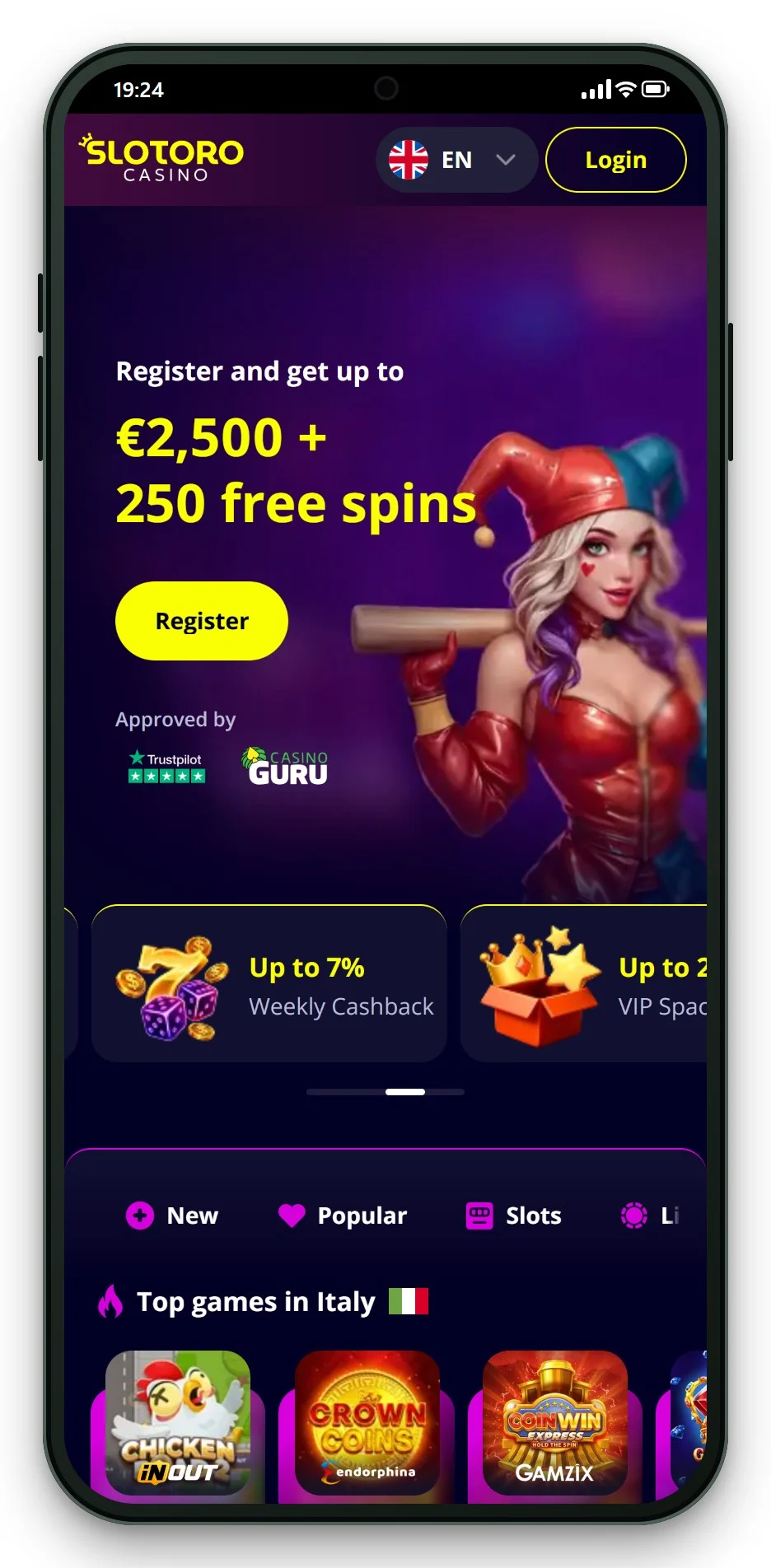 mga casino bonus: mobil lobby hos Slotoro